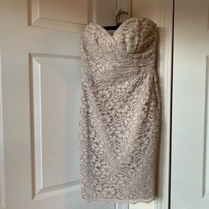 Fitted & Corseted Strapless Lace Dress